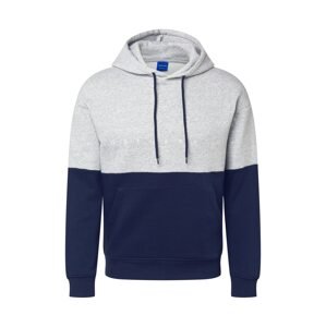 JACK & JONES Mikina  námornícka modrá / sivá melírovaná / biela