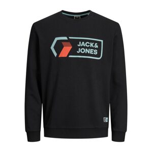 JACK & JONES Mikina 'Logan'  pastelovo modrá / červená / čierna