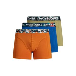 JACK & JONES Boxerky 'Hutley'  kaki / oranžová / tmavomodrá / biela