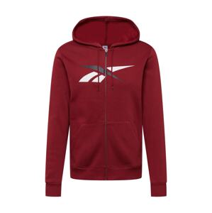 Reebok Sport Športová mikina so zipsom  burgundská / čierna / biela