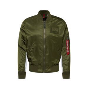 ALPHA INDUSTRIES Prechodná bunda  kaki / červená / biela