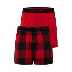 JACK & JONES Boxerky  červená / čierna / burgundská