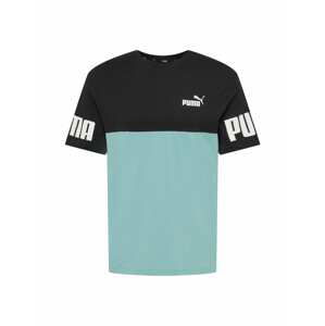 PUMA Funkčné tričko 'Power'  čierna / biela / pastelovo modrá