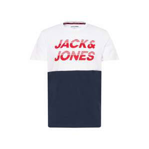 JACK & JONES Tričko 'Break'  námornícka modrá / červená / biela