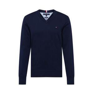 TOMMY HILFIGER Sveter  tmavomodrá / ohnivo červená / biela