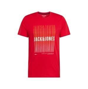 JACK & JONES Tričko 'CYBER'  zlatá žltá / ohnivo červená / biela