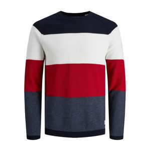 JACK & JONES Sveter 'Gustav'  červená / námornícka modrá / biela