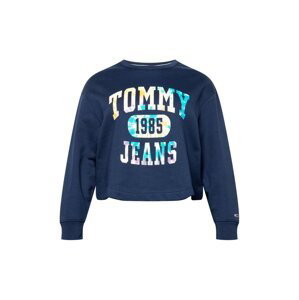 Tommy Jeans Curve Mikina  námornícka modrá / biela / fialová / vodová / žltá