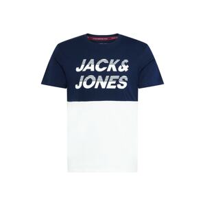 JACK & JONES Tričko 'BREAK'  námornícka modrá / biela