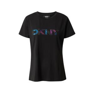 DKNY Tričko  čierna / nebesky modrá / tmavofialová / ružová