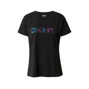 DKNY Tričko  čierna / nebesky modrá / tmavofialová / ružová