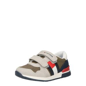 TOMMY HILFIGER Tenisky  olivová / tmavomodrá / biela / červená