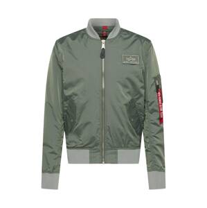 ALPHA INDUSTRIES Prechodná bunda  svetlosivá / kaki / červená / čierna