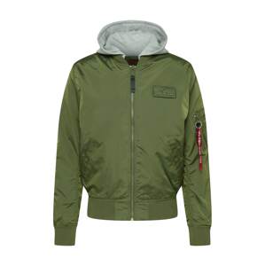 ALPHA INDUSTRIES Prechodná bunda  sivá melírovaná / olivová / červená / biela