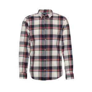 JACK & JONES Košeľa  biela / tmavomodrá / červená