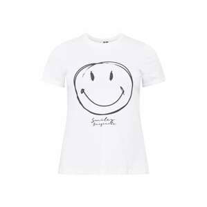 Vero Moda Curve Tričko 'VMELIS SS SMILEY T-SHIRT  S CURVE'  biela