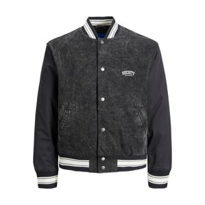 JACK & JONES Prechodná bunda 'Mash Up'  čierny denim / biela