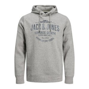 JACK & JONES Mikina 'BLUBOOSTER'  sivá / námornícka modrá