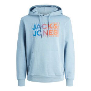 JACK & JONES Mikina 'RAYMOND'  svetlomodrá / námornícka modrá / oranžová / fialová