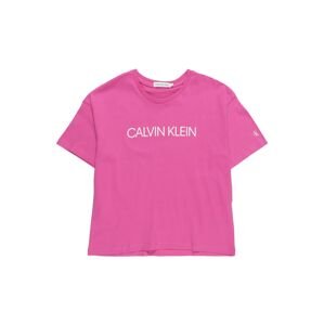 Calvin Klein Jeans Tričko  biela / fuksia