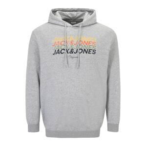 Jack & Jones Plus Mikina  sivá melírovaná / žltá / zelená / oranžová / tmavomodrá