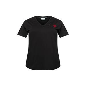 Calvin Klein Curve Tričko 'VALENTINES'  čierna / červená