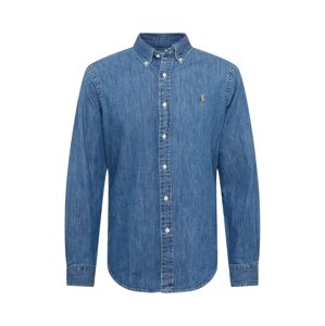 Polo Ralph Lauren Košeľa  modrá denim / svetlohnedá / biela