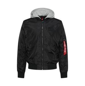 ALPHA INDUSTRIES Prechodná bunda  sivá melírovaná / čierna / biela