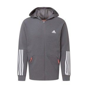 ADIDAS PERFORMANCE Športová mikina so zipsom  biela / koralová / tmavosivá