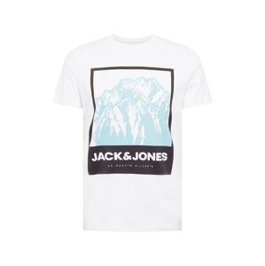 JACK & JONES Tričko  biela / čierna / svetlomodrá