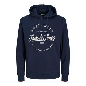 JACK & JONES Mikina 'Dusty'  námornícka modrá / krémová