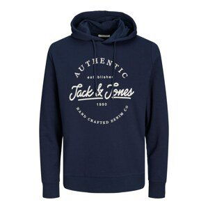 JACK & JONES Mikina 'Dusty'  krémová / námornícka modrá