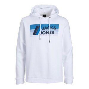 JACK & JONES Mikina 'Booster'  biela / modrá / tmavomodrá