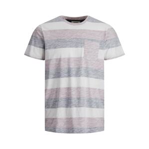 JACK & JONES T-Shirt 'Stanlay'  staroružová / tmavofialová / biela