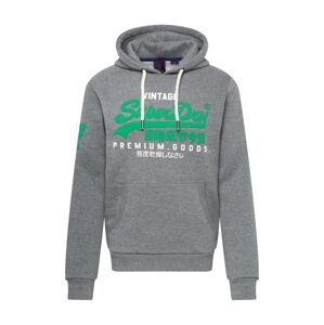 Superdry Mikina  sivá melírovaná / biela / limetová