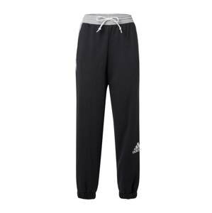 ADIDAS SPORTSWEAR Športové nohavice 'Essentials'  sivá melírovaná / čierna / biela
