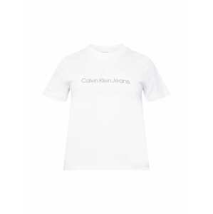 Calvin Klein Jeans Curve Tričko  biela / sivá