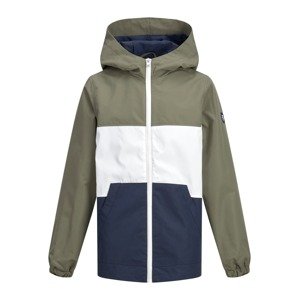 Jack & Jones Junior Prechodná bunda 'Luke'  olivová / námornícka modrá / biela