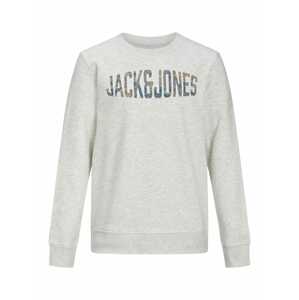 Jack & Jones Junior Mikina  sivá melírovaná / modrá / hnedá