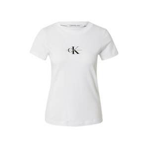 Calvin Klein Jeans Tričko  biela / čierna / béžová