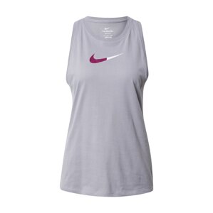 NIKE Športový top  sivá / biela / farba lesného ovocia