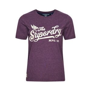 Superdry Tričko  farba lesného ovocia / biela