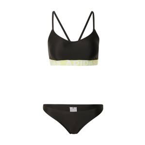 ADIDAS PERFORMANCE Športové bikiny  čierna / svetlozelená / biela