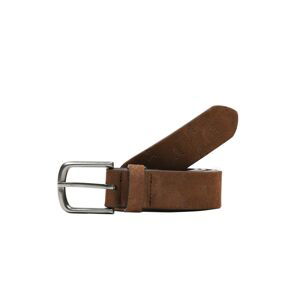 Scalpers Opasky 'Skull Suede Belt'  hnedá / strieborná / striebornosivá