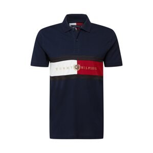 TOMMY HILFIGER Tričko  tmavomodrá / svetlohnedá / červená / čierna / biela