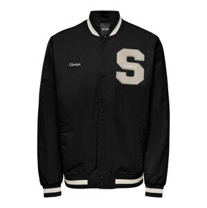 Only & Sons Prechodná bunda 'ACE VARSITY'  čierna / béžová