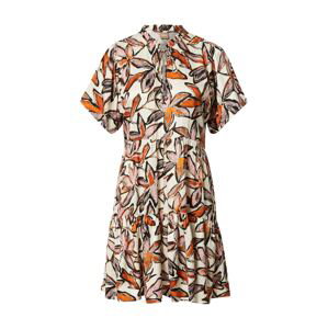 BOSS Orange Košeľové šaty 'Decentino'  tmavooranžová / svetloružová / čierna / hnedá / krémová