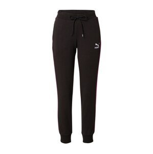 PUMA Športové nohavice  čierna / fialová