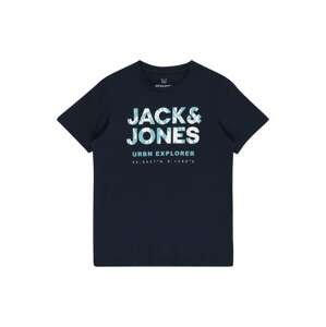 Jack & Jones Junior Tričko 'BOOSTER'  tmavomodrá / tyrkysová / biela