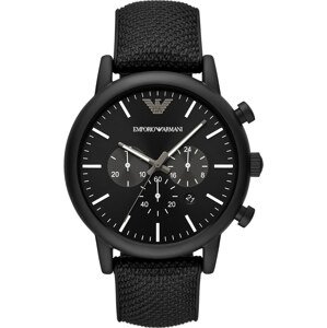 Emporio Armani Uhr  čierna / biela